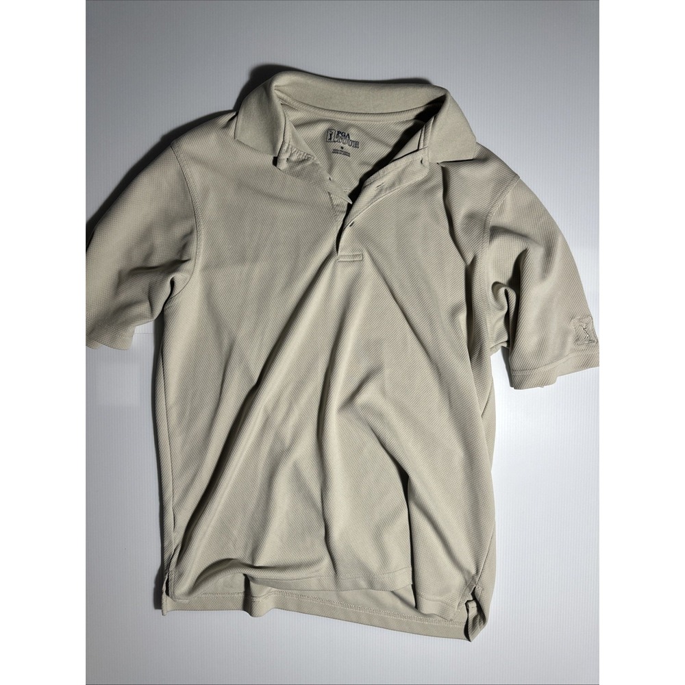 PGA Tour Men's Golf Polo Shirt Size Small Tan/Brown Short Sleeve